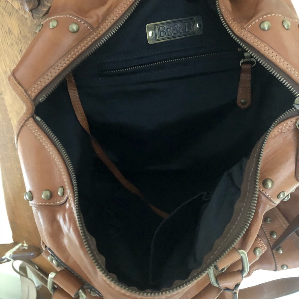 Be&D All Leather Double Handle Large Satchel - image 4